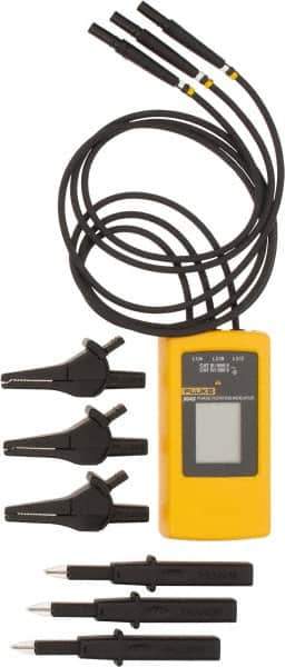 Fluke - 3 Phase, 40 to 700 VAC, 15 to 400 Hz, 32 to 104°F, LCD Display Phase Rotation Tester - No Battery Required, Includes Alligator Clips, Self-Retaining Test Probes, User Manual, EN 61010, EN 61557-7 - Apex Tool & Supply