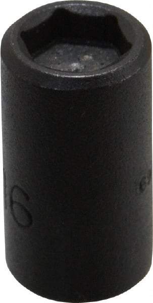 Proto - 1/4" Drive 5/16" Standard Magnetic Impact Socket - 6 Points, 59/64" OAL - Apex Tool & Supply