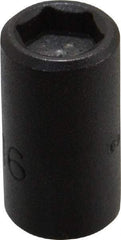Proto - 1/4" Drive 5/16" Standard Magnetic Impact Socket - 6 Points, 59/64" OAL - Apex Tool & Supply