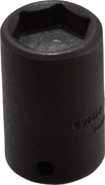 Proto - 1/4" Drive 7/16" Standard Magnetic Impact Socket - 6 Points, 1" OAL - Apex Tool & Supply