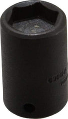 Proto - 1/4" Drive 7/16" Standard Magnetic Impact Socket - 6 Points, 1" OAL - Apex Tool & Supply