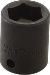 Proto - 3/8" Drive 17mm Standard Magnetic Impact Socket - 6 Points, 1-1/4" OAL - Apex Tool & Supply