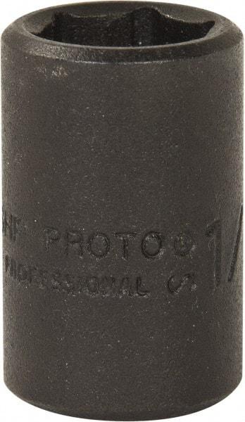 Proto - 3/8" Drive 1/2" Standard Magnetic Impact Socket - 6 Points, 1-3/32" OAL - Apex Tool & Supply