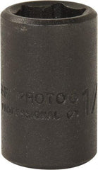 Proto - 3/8" Drive 1/2" Standard Magnetic Impact Socket - 6 Points, 1-3/32" OAL - Apex Tool & Supply