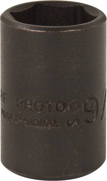 Proto - 3/8" Drive 9/16" Standard Magnetic Impact Socket - 6 Points, 1-3/32" OAL - Apex Tool & Supply