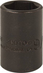 Proto - 3/8" Drive 9/16" Standard Magnetic Impact Socket - 6 Points, 1-3/32" OAL - Apex Tool & Supply