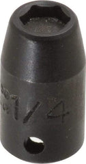 Proto - 1/4" Drive, 1/4" Socket, Power Socket - 6 Points, 7/8" OAL - Apex Tool & Supply