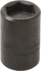 Proto - 1/4" Drive, 7/16" Socket, Power Socket - 6 Points, 1" OAL - Apex Tool & Supply