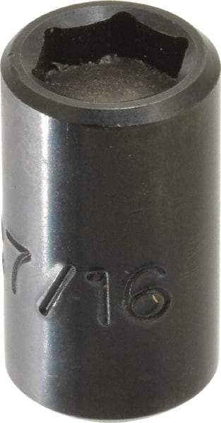 Proto - 3/8" Drive, 7/16" Socket, Power Socket - 6 Points, 1-3/16" OAL - Apex Tool & Supply