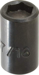 Proto - 3/8" Drive, 7/16" Socket, Power Socket - 6 Points, 1-3/16" OAL - Apex Tool & Supply