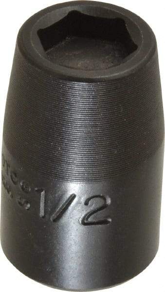 Proto - 1/2" Drive 1/2" Standard Magnetic Impact Socket - 6 Points, 1-1/2" OAL - Apex Tool & Supply
