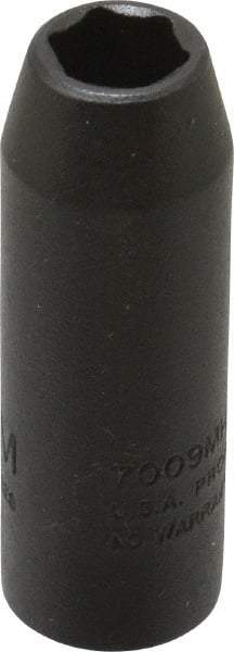 Proto - 3/8" Drive 9mm Deep Thin Wall Impact Socket - 6 Points, 2" OAL - Apex Tool & Supply