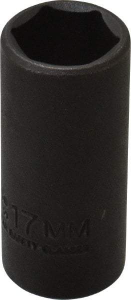Proto - 3/8" Drive 17mm Deep Thin Wall Impact Socket - 6 Points, 2" OAL - Apex Tool & Supply
