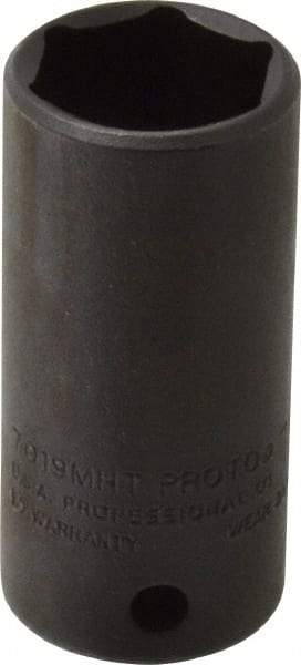 Proto - 3/8" Drive 19mm Deep Thin Wall Impact Socket - 6 Points, 2" OAL - Apex Tool & Supply