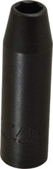 Proto - 1/2" Drive 7/16" Deep Thin Wall Impact Socket - 6 Points, 3-1/4" OAL - Apex Tool & Supply