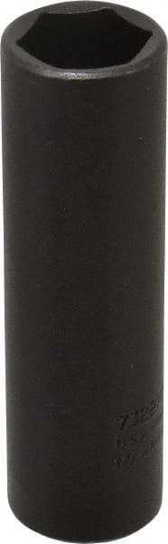 Proto - 1/2" Drive 11/16" Deep Thin Wall Impact Socket - 6 Points, 3-1/4" OAL - Apex Tool & Supply