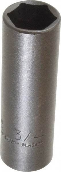 Proto - 1/2" Drive 3/4" Deep Thin Wall Impact Socket - 6 Points, 3-1/4" OAL - Apex Tool & Supply