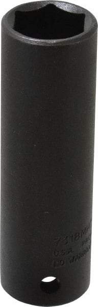 Proto - 1/2" Drive 18mm Deep Thin Wall Impact Socket - 6 Points, 3-1/4" OAL - Apex Tool & Supply
