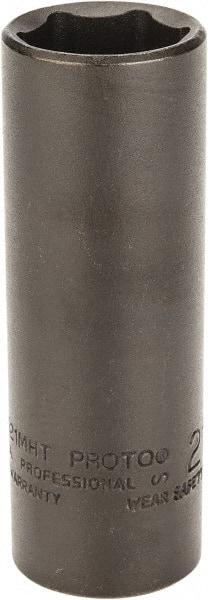 Proto - 1/2" Drive 21mm Deep Thin Wall Impact Socket - 6 Points, 3-1/2" OAL - Apex Tool & Supply