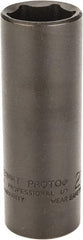 Proto - 1/2" Drive 21mm Deep Thin Wall Impact Socket - 6 Points, 3-1/2" OAL - Apex Tool & Supply