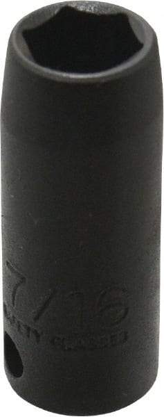 Proto - 3/8" Drive 7/16" Deep Thin Wall Impact Socket - 6 Points, 1-3/4" OAL - Apex Tool & Supply