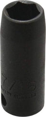 Proto - 3/8" Drive 7/16" Deep Thin Wall Impact Socket - 6 Points, 1-3/4" OAL - Apex Tool & Supply