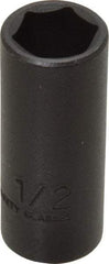 Proto - 3/8" Drive 1/2" Deep Thin Wall Impact Socket - 6 Points, 1-3/4" OAL - Apex Tool & Supply
