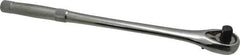 Proto - 1/2" Drive Pear Head Ratchet - Chrome Finish, 15" OAL, 45 Gear Teeth, Long Knurled Handle, Standard Head - Apex Tool & Supply