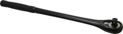 Proto - 1/2" Drive Pear Head Standard Ratchet - Black Oxide Finish, 15" OAL, 45 Gear Teeth, Standard Knurled Handle, Standard Head - Apex Tool & Supply