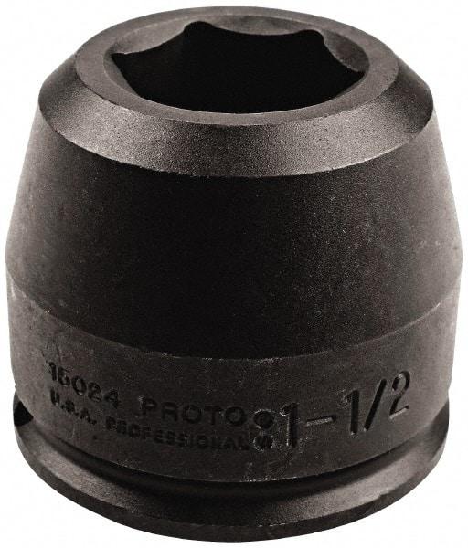 Proto - 1-1/2" Drive 1-15/16" Standard Impact Socket - 6 Points, 5-3/4" OAL - Apex Tool & Supply