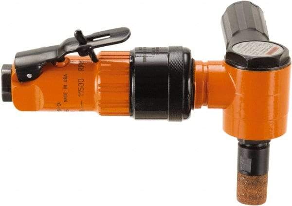 Dotco - 6mm Collet, Angle Handle, Air Angle Die Grinder - 11,500 RPM, Front Exhaust, 38 CFM, 0.9 hp, 90 psi, 6.3mm Inlet - Apex Tool & Supply