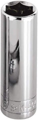 SK - 1/8", 1/4" Drive, Deep Hand Socket - 6 Points, Steel, Chrome Finish - Apex Tool & Supply