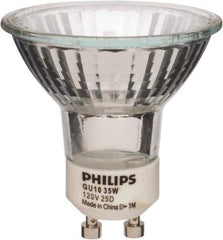 Philips - 35 Watt Halogen Commercial/Industrial 2 Pin Lamp - 2,750°K Color Temp, 265 Lumens, 120 Volts, Dimmable, Twistline, 3,000 hr Avg Life - Apex Tool & Supply