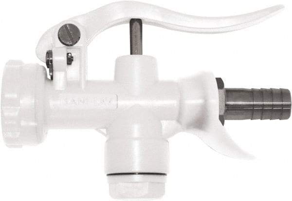 SANI-LAV - 3/4" Pipe, Insulated, Grade 5 Plastic Adjustable Spray Pattern Nozzle - White, 3/4" Hose Barb Connection, 12 Gal per min at 100 psi, 3/4 GHT, 3/4" Orifice Diam, For Use With Water - Apex Tool & Supply