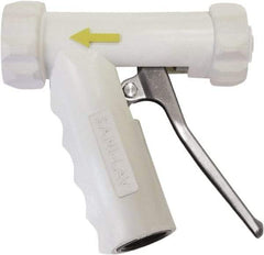SANI-LAV - 3/4" Pipe, Insulated, Grade 304 Stainless Steel Adjustable Spray Pattern Nozzle - White, 3/4 GHT Connection, 7 Gal per min at 100 psi, 3/4 GHT, 3/4" Orifice Diam, For Use With Water - Apex Tool & Supply