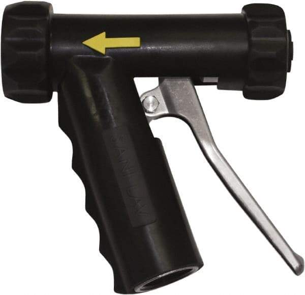 SANI-LAV - 3/4" Pipe, Insulated, Grade 304 Stainless Steel Adjustable Spray Pattern Nozzle - Black, 3/4 GHT Connection, 7 Gal per min at 100 psi, 3/4 GHT, 3/4" Orifice Diam, For Use With Water - Apex Tool & Supply