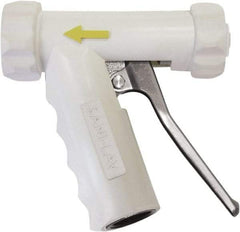 SANI-LAV - 3/4" Pipe, Insulated, Grade 6061-T6 Aluminum Adjustable Spray Pattern Nozzle - White, 3/4 GHT Connection, 7 Gal per min at 100 psi, 3/4 GHT, 3/4" Orifice Diam, For Use With Water - Apex Tool & Supply
