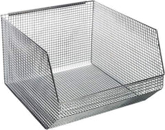 Quantum Storage - 175 Lb. Load Capacity, 18-1/2" Deep, Chrome Hopper Stacking Bin - 11-1/8" High x 17-1/8" Wide x 18-1/2" Long - Apex Tool & Supply