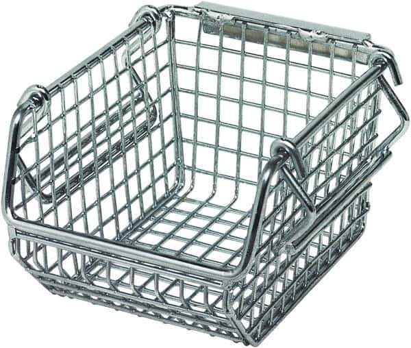 Quantum Storage - 175 Lb. Load Capacity, 5-1/4" Deep, Chrome Hopper Stacking Bin - 3" High x 4-1/4" Wide x 5-1/4" Long - Apex Tool & Supply