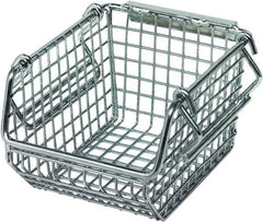 Quantum Storage - 175 Lb. Load Capacity, 5-1/4" Deep, Chrome Hopper Stacking Bin - 3" High x 4-1/4" Wide x 5-1/4" Long - Apex Tool & Supply