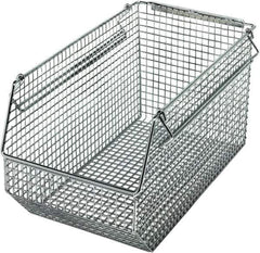 Quantum Storage - 175 Lb. Load Capacity, 14-1/2" Deep, Chrome Hopper Stacking Bin - 7" High x 8" Wide x 14-1/2" Long - Apex Tool & Supply