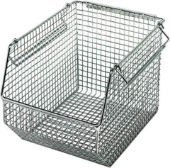 Quantum Storage - 175 Lb. Load Capacity, 10-1/2" Deep, Chrome Hopper Stacking Bin - 7" High x 8" Wide x 10-1/2" Long - Apex Tool & Supply