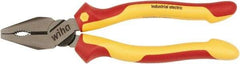 Wiha - 8" OAL, 1-13/16" Jaw Length, 1-5/32" Jaw Width, Insulated Slip Joint Pliers - Combination Pliers Tool - Apex Tool & Supply