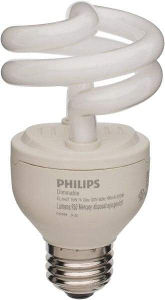 Philips - 14 Watt Fluorescent Residential/Office Medium Screw Lamp - 2,700°K Color Temp, 950 Lumens, 120 Volts, EL/mDT, 10,000 hr Avg Life - Apex Tool & Supply