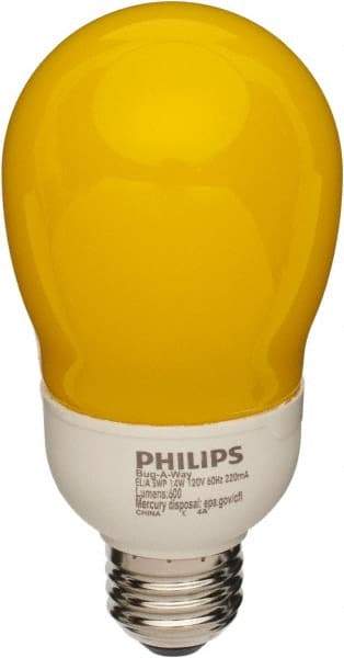 Philips - 14 Watt Fluorescent Residential/Office Medium Screw Lamp - 2,700°K Color Temp, 600 Lumens, 120 Volts, A19, 8,000 hr Avg Life - Apex Tool & Supply