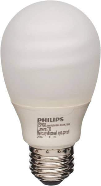 Philips - 14 Watt Fluorescent Residential/Office Medium Screw Lamp - 2,700°K Color Temp, 800 Lumens, 120 Volts, Twister, 8,000 hr Avg Life - Apex Tool & Supply