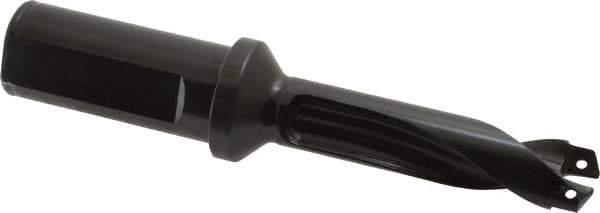 Allied Machine and Engineering - Series 18, 18 to 19.99mm Diam, 1" Diam Straight Shank with Flange, Straight Flute Spade Drill - 2-3/8" Max Depth, 3-45/64" Body Length, 5-63/64" OAL, Standard Length, Through Coolant - Apex Tool & Supply