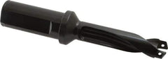 Allied Machine and Engineering - Series 18, 18 to 19.99mm Diam, 1" Diam Straight Shank with Flange, Straight Flute Spade Drill - 2-3/8" Max Depth, 3-45/64" Body Length, 5-63/64" OAL, Standard Length, Through Coolant - Apex Tool & Supply