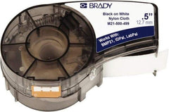 Brady - 1/2" Wide, White Flexible Nylon Flexible Nylon - For BMP21 Plus Portable Label Printer, IDPAL Handheld Label Maker - Apex Tool & Supply