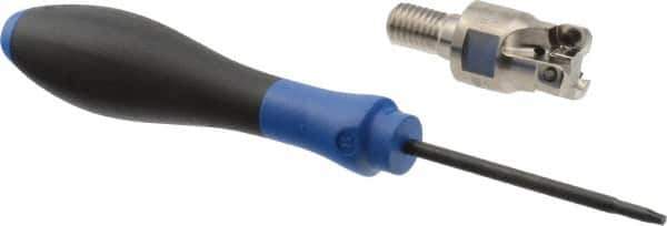 Seco - 3/4" Cut Diam, 0.03" Max Depth, M10 Modular Connection Indexable High-Feed End Mill - Screw Holding Method, LP.. 06 Insert, R217.21 Toolholder, Through Coolant - Apex Tool & Supply